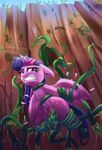  2017 absurd_res bound equine feathered_wings feathers female friendship_is_magic fur hair hi_res horn mammal my_little_pony oddciders one_eye_closed outside penetration purple_feathers purple_fur pussy restrained slime solo tentacles twilight_sparkle_(mlp) vaginal vaginal_penetration winged_unicorn wings 