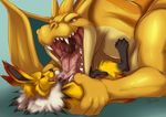  2017 4_fingers biped black_claws black_fur black_nose brown_eyes canine cheek_tuft claws digital_media_(artwork) dragon duo eeveelution eye_scar facial_scar fan_character fangs feral flux_the_jolteon fur grey_background horn ifus jolteon larger_male licking long_ears male mammal mega_charizard mega_charizard_y mega_evolution membranous_wings multicolored_fur multicolored_scales neck_tuft nintendo open_mouth orange_horn orange_scales pink_tongue pinned pok&eacute;mon quadruped red_eyes red_fur saliva scales scalie scar signature simple_background size_difference smaller_male snout tan_scales teeth tinder_(nummynumz) tongue tongue_out tuft video_games white_claws white_fur wings yellow_fur 