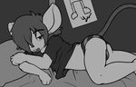  anthro bed clothing greyscale jonah_(vulapa) male mammal monochrome panties rat rodent solo underwear vulapa 