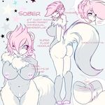  anthro badart_(artist) breasts butt female ferret looking_at_viewer mammal model_sheet mustelid nipple_piercing nipples piercing pubes pussy smile solo standing 