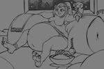 aya_blackpaw belly big_belly bronzebanana overweight sofa solo 