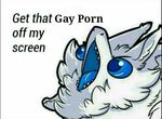  angry blue_eyes blue_mouth english_text feral fur humor nude open_mouth reaction_image simple_background solo teeth text tongue unknown_artist white_background 