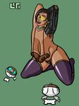  1girl areola_slip black_hair breasts fat gigantic_breasts leta long_breasts makeup nude overwatch sagging_breasts solo symmetra_(overwatch) thick_thighs thighs yellow_eyes 