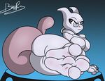  2_toes benjipaws big_butt breasts butt eyewear featureless_breasts feet female foot_focus glasses gradient_background legendary_pok&eacute;mon looking_back lying mewtwo nintendo pok&eacute;mon signature simple_background solo toes video_games 