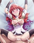  10s 1girl 2017 areola areolae armor arms_up bangs black_legwear blush breasts celica_(fire_emblem) censored circlet clenched_teeth cum cum_in_pussy dress fire_emblem fire_emblem_echoes:_mou_hitori_no_eiyuuou fire_emblem_gaiden hair_ornament jewelry long_hair medium_breasts mosaic_censoring nintendo nipples on_back pov rape red_eyes red_hair sex shiny shiny_hair shiny_skin sidelocks spread_legs tears thighhighs thor_(deep_rising) torn_clothes vaginal white_dress 