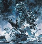  boat gaira giant_monster godzilla godzilla_(series) gotengo kaijuu king_ghidorah mothra ocean sea toho_(film_company) wire yuji_kaida 