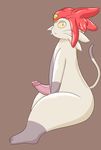  absurd_res barbed_penis cat cum erection feline hat hi_res mammal meow_(space_dandy) penis salamikii shaded simple_background sitting slit_pupils space_dandy thick_thighs yellow_eyes 