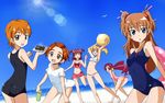  6+girls :o ass ball barefoot beach beachball bikini blonde_hair blue_eyes blue_sky brown_eyes brown_hair clothed_navel color_connection feet food fresh_precure! futari_wa_precure futari_wa_precure_splash_star hair_ornament hanasaki_tsubomi heartcatch_precure! houjou_hibiki hyuuga_saki innertube long_hair misumi_nagisa momozono_love multiple_girls ocean one-piece_swimsuit precure sand sandals shirt short_hair short_twintails smile suite_precure swimsuit t-shirt twintails water yes!_precure_5 yumehara_nozomi 