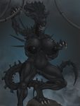  2017 alien alien_(franchise) areola big_breasts black_nipples breasts claws female hand_on_breast hi_res huge_breasts multi_arm multi_limb navel nipples not_furry pussy solo xenomorph xpray 