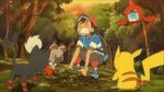  animated animated_gif charjabug litten pikachu pokemon pokemon_(anime) pokemon_sm pokemon_sm_(anime) rockruff rotom_dex satoshi_(pokemon) skeleton 