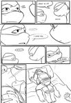  bed blush comic invalid_tag kissing leonardo_(tmnt) male male/male ninja pillow pounce raphael_(tmnt) reptile scalie sneefee stare teenage_mutant_ninja_turtles text turtle 