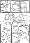  anus bed blush comic fingering fingers leonardo_(tmnt) lube male male/male ninja pillow raphael_(tmnt) reptile scalie slit sneefee teenage_mutant_ninja_turtles text turtle 