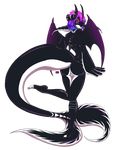  2017 4_fingers animated anthro big_breasts black_skin breasts butt cetacean claws digital_media_(artwork) dragon female hair horn hybrid lilac_(mgl139) looking_at_viewer looking_back mammal marine mgl139 nude open_mouth orca purple_hair pussy sigoogle simple_background smile solo teeth tongue whale wings 