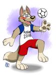  anthro ball bleuxwolf canine clothed clothing eyewear goggles male mammal mascot soccer soccer_ball solo sport wolf zabivaka 
