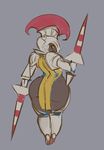  ambiguous_gender anthro big_butt butt clothed clothing escavalier grey_background liveforthefunk looking_back nintendo pok&eacute;mon simple_background solo video_games wide_hips 