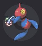  angry beak blue_beak blue_body blue_tail dark_background energy floating low_res nintendo pok&eacute;ball pok&eacute;mon porygon-z red_body simple_background solo video_games yellow_eyes zaikudo 