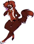  anthro breasts canine collar featureless_breasts female fur hair mammal maplecookies solo tongue tongue_out 