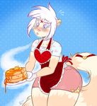  anthro apron blush clothed clothing eyewear female ferret food glasses mammal maplecookies mustelid slightly_chubby solo standing 