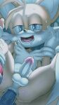 anal anthro anus balls blush bodily_fluids drooling duo first_person_view genital_fluids genitals is_(artist) looking_at_viewer male male/male miles_prower penis precum saliva sega sonic_the_hedgehog sonic_the_hedgehog_(series) sweat