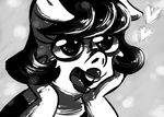  &lt;3 2017 anthro buckteeth bust_portrait clothed clothing female greyscale inkyfrog inkypig lipstick makeup mammal monochrome open_mouth open_smile pig porcine portrait smile solo teeth 