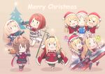  &gt;_&lt; 6+girls aircraft airplane ark_royal_(kancolle) ascot biplane black_hairband black_neckerchief blonde_hair blue_background blue_eyes blunt_bangs blush bob_cut box brown_hair cannon cape capelet chibi christmas christmas_tree closed_eyes coat corset country_connection cropped_jacket crown dress english_text fairey_swordfish fighter_plane flower food fur-trimmed_cape fur-trimmed_headwear fur_trim gift gift_box globus_cruciger green_jacket grey_background grey_hair grey_jacket grey_shirt hairband hat headgear highres holding holding_gift inverted_bob jacket janus_(kancolle) javelin_(kancolle) jervis_(kancolle) kantai_collection long_hair long_sleeves merry_christmas messy_hair military_uniform mini_crown multiple_girls neck_flower neckerchief nelson_(kancolle) official_alternate_costume one_eye_closed open_mouth orange_hair overskirt pants parted_bangs parted_lips pencil_skirt red_ascot red_cape red_coat red_dress red_flower red_hair red_headwear red_rose rigging rizuriri rodney_(kancolle) rose royal_air_force sailor_collar santa_dress santa_hat scepter sheffield_(kancolle) shirt short_hair simple_background skirt smile sparkle standing tiara turret uniform victorious_(kancolle) warspite_(kancolle) white_corset white_jacket white_pants 