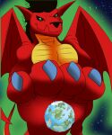 american_dragon:_jake_long bigger_than_a_planet claws cornchip21 disney dragon getting_stronger glowing growing growth heartman98 hi_res jake_long macro magic_user male paws pecs solo space stomping toe_claws