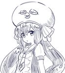  animal_hat arms_at_sides braid buttons dot_nose eel_hat expressionless greyscale hair_between_eyes hat hat_ribbon jpeg_artifacts long_hair looking_at_viewer low_twintails monochrome necktie otomachi_una puckered_lips puffy_short_sleeves puffy_sleeves ribbon sailor_collar shirt short_sleeves sidelocks simple_background sketch sleeve_cuffs solo sunege_kanon treble_clef twin_braids twintails upper_body very_long_hair vocaloid white_background 