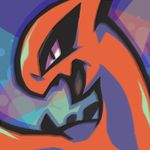  abstract_background alternate_color digital_media_(artwork) legendary_pok&eacute;mon looking_at_viewer low_res lugia modern_art nintendo open_mouth orange_body outline pok&eacute;mon solo video_games zaikudo 