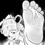 1:1 5_toes anthro claws feet female foot_fetish hi_res humanoid humanoid_feet macro mammal micro monochrome paws plantigrade soles solo toes unknown_species xtreme7