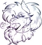  ? anthro blue_theme canine collar female fur hair looking_at_viewer mammal maplecookies open_mouth solo 