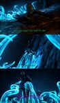  2016 3d_(artwork) all_fours anthro argonian armor bizzyniz cave clothed clothing comic detailed dialogue digital_media_(artwork) dragging falling female front_view fully_clothed glowing hi_res hoodie inside rear_view reptile scalie skyrim source_filmmaker tentacles the_elder_scrolls translucent translucent_tentacles undressing video_games 