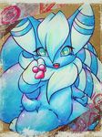  2013 blue_fur cute fangs feline fur ij kneeling male mammal meowstic nintendo pawpads pok&eacute;mon sitting solo twintails_(disambiguation) video_games white_fur 