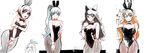  absurdres animal_ears bare_shoulders blake_belladonna blonde_hair blue_eyes blush breasts bunny_ears bunnysuit cleavage fishnets highres large_breasts long_hair medium_breasts multiple_girls ndgd necktie nose_blush purple_eyes ruby_rose rwby thigh_gap weiss_schnee wrist_cuffs yang_xiao_long 