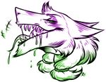  ambiguous_form drooling fur looking_at_viewer male maplecookies open_mouth saliva sergal solo teeth 