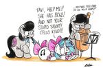  2017 bobthedalek bow cello dialogue english_text equine female friendship_is_magic group horn horse mammal musical_instrument my_little_pony octavia_(mlp) pony text unicorn vinyl_scratch_(mlp) 