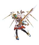  alice_read alice_read_v artist_request book cosmic_break crown dress hair_ribbon highres holding holding_book holding_sword holding_weapon long_hair looking_at_viewer mini_crown official_art pantyhose red_eyes ribbon smile sword weapon white_hair 