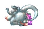  anthro balls big_(disambiguation) breasts butt dildo dragon helaviskrew herm hybrid hyper intersex penis precum sex_toy 