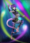  5_fingers anthro barefoot clothed clothing digitigrade female hair looking_at_viewer lycangel mammal marsupial opossum purple_eyes purple_hair smile solo standing wide_hips 