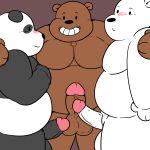 balls bear blush brown_bear cartoon_network comparison genitals giant_panda grizzly_(wbb) grizzly_bear group group_sex hi_res huddled humanoid ice_bear male mamayong_(artist) mammal panda_(wbb) penis polar_bear sex shy slightly_chubby slightly_chubby_male smile threesome trio ursine we_bare_bears