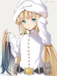  androgynous blonde_hair blue_eyes captain_(fate/grand_order) fate/grand_order fate_(series) hat long_hair long_sleeves military military_uniform satou_yumeri solo turban twintails uniform white_hat 