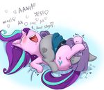  2017 69_position alcor90 blush cutie_mark dialogue duo earth_pony english_text equine eyes_closed female feral friendship_is_magic gi_res hair horn horse mammal maud_pie_(mlp) my_little_pony open_mouth oral pony purple_hair sex starlight_glimmer_(mlp) text unicorn 