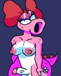 anthro birdo breasts curvy_figure female frosteinbun genitals intersex mario_bros microsoft_paint nintendo nipples nude penis pink_body reptile scalie solo tartfrost trans_(lore) trans_woman_(lore)