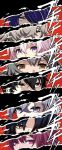  3boys 5girls acheron_(honkai:_star_rail) black_eyes black_hair blade_(honkai:_star_rail) blue_eyes close-up column_lineup dan_heng_(honkai:_star_rail) eiji_nochi grey_eyes grey_hair hair_over_one_eye highres honkai:_star_rail honkai_(series) kafka_(honkai:_star_rail) looking_at_viewer march_7th_(honkai:_star_rail) multiple_boys multiple_girls one_eye_covered orange_eyes parody persona persona_5 pink_eyes pink_hair purple_eyes purple_hair short_hair sidelocks silver_wolf_(honkai:_star_rail) stelle_(honkai:_star_rail) style_parody trailblazer_(honkai:_star_rail) two-tone_eyes 