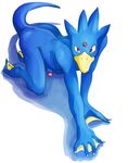  anthro avian beak bird duck freelime gem golduck humanoid_penis male nintendo nude partially_retracted_foreskin penis pok&eacute;mon red_eyes solo uncut video_games webbed_feet webbed_hands 