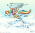  2017 duo equine female flying friendship_is_magic inuhoshi-to-darkpen mammal my_little_pony pegasus rainbow_dash_(mlp) scootaloo_(mlp) wings 