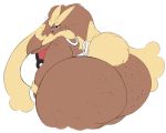  apron big_breasts big_butt big_ears breasts brown_fur butt clothing eyewear female freckles fur glasses huge_butt lopunny mature_female nintendo obese overweight pok&eacute;mon pok&eacute;mon_(species) rakashama red_eyes video_games 