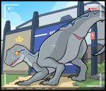 animal_genitalia blue_(jurassic_world) claws cloaca dinosaur dromaeosaurid female feral genitals hi_res jurassic_park jurassic_world nude outside reptile scalie serapi solo tail theropod universal_studios velociraptor