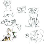  &lt;3 anthro belly_rub bone canine currypuppy dog dogtaur female feral kissing male mammal multi_head self_kiss shredvenita sketch taur tongue tongue_out 