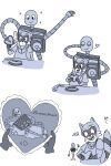 2024 anthro biped blush clothing cooking duo eyes_closed flower flower_in_mouth heart_symbol hi_res machine mammal missluwu plant procyonid raccoon rascal_(robot_dreams) robot robot_(robot_dreams) robot_dreams shirt simple_background slightly_chubby smile surprise text topwear white_background