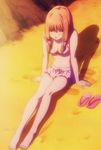  1girl barefoot beach bikini brown_hair feet long_hair navel ore_monogatari!! sand shoes_removed sitting swimsuit tagme yamato_rinko 